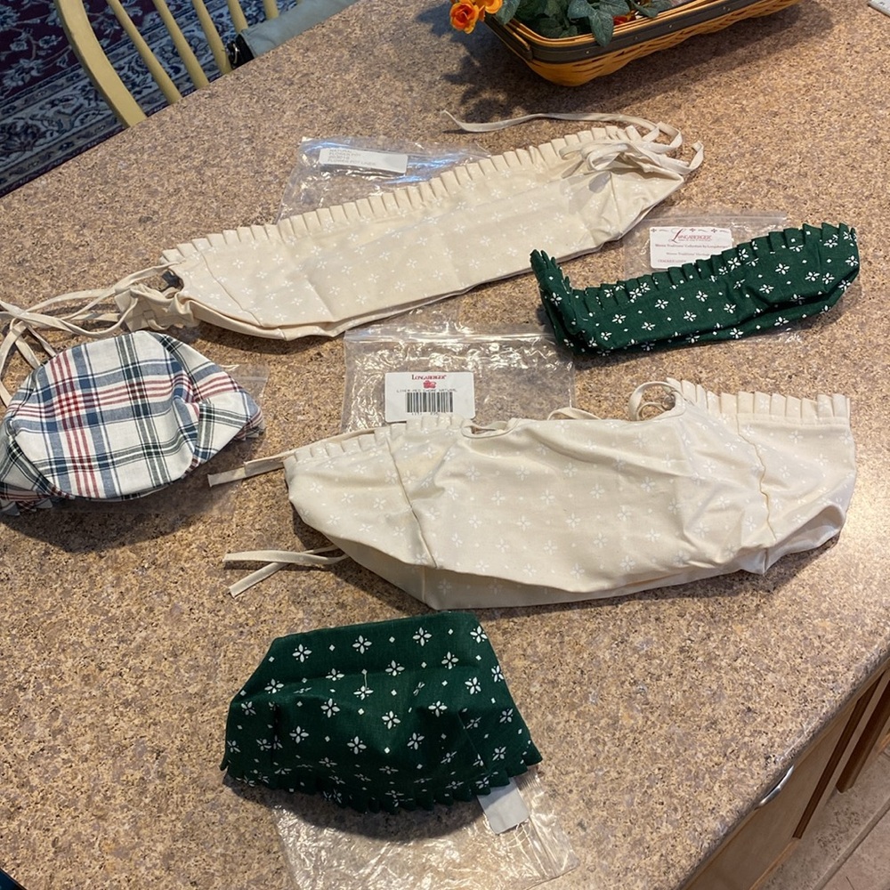 5 Longaberger Fabric Liners Possibly Med Chore, Flower Pot, Cracker, Button, Tea - Picture 12 of 13